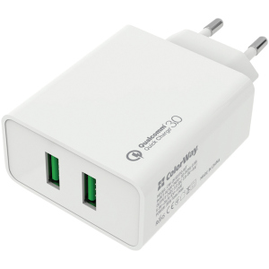 Зарядний пристрій ColorWay 2 USB Quick Charge 3.0 (36W) White (CW-CHS017Q-WT)