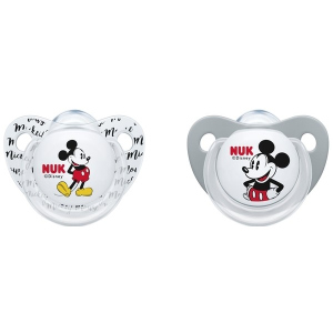 Пустушка Nuk Trend Disney Mickey c 6 місяців 2 шт Сіра з білим (4008600312994) ТОП в Чернівцях