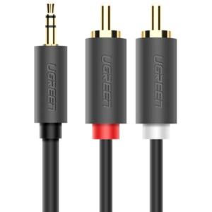 Інсертний кабель Ugreen AV102 3.5 мм to 2RCA Audio Cable 5 м Gray (904019661) ТОП в Чернівцях