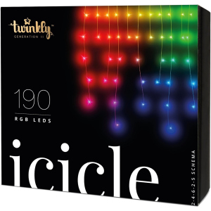 хорошая модель Светодиодная Smart LED гирлянда Twinkly Icicle RGB 190, BT+WiFi, Gen II, IP44 кабель прозрачный (TWI190STP-TEU)