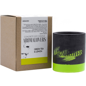 Ароматична свічка Aromalovers Зелений чай та лимон соєва в бетоні 240 г (ROZ6206102586) в Чернівцях