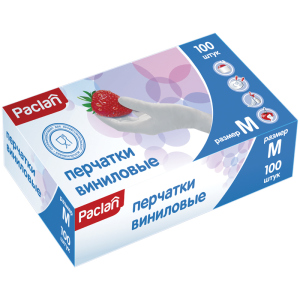 Перчатки виниловые Paclan M 100 шт (4610015980141) лучшая модель в Черновцах