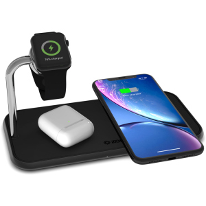 Беспроводное зарядное устройство Zens Dual Aluminium Wireless Charger + Apple Watch 10W Black (ZEDC05B/00) ТОП в Черновцах