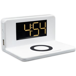 Беспроводное зарядное устройство Qitech Alarm Clock Wireless Charger 3в1 часы будильник с подсветкой White (QT-Clock1wh) лучшая модель в Черновцах