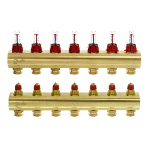 Колектор Danfoss FHF 7+7 із ротаметрами (088U0527) краща модель в Чернівцях