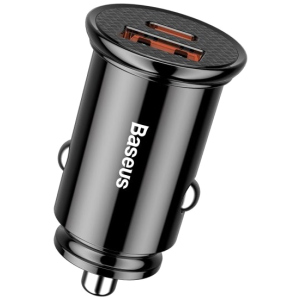 Автомобильное зарядное устройство Baseus Circular Plastic USB, Type-C PD3.0, QC4.0 Black (CCALL-YS01)