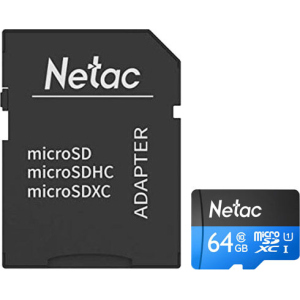 Netac P500 Standard microSDXC 64GB Class 10 UHS-I U1 + SD адаптер (NT02P500STN-064G-R) в Черновцах