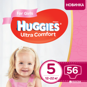 Підгузки Huggies Ultra Comfort 5 Mega для дівчаток 56 шт (5029053543642) в Чернівцях