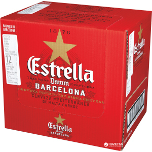 Упаковка пива Estrella Damm Lager светлое фильтрованное 4.6% 0.66 л х 12 бутылок (8410793282965) ТОП в Черновцах