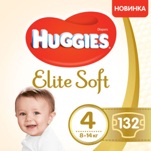 Подгузники Huggies Elite Soft 4 8-14 кг 132 шт (5029054566220) в Черновцах