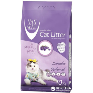 Наповнювач для котячого туалету Van Cat Super Premium Quality Lavender Бентонітовий комкуючий 10 кг (12 л). в Чернівцях