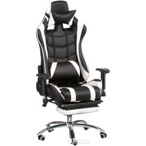 Кресло Special4You ExtremeRace with footrest Black/White (E4732) лучшая модель в Черновцах