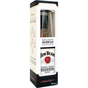 Віскі Jim Beam White 4 роки витримки 0.7 л 40% + келих (5060045585998_5060045588241)