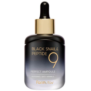 Сироватка для обличчя FarmStay Black Snail &amp; Peptide 9 Perfect Ampoule Омолоджувальна з чорним равликом та пептидами 35 мл (8809639172292) ТОП в Чернівцях