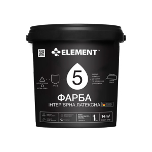 Износоустойчивая интерьерная латексная краска "ELEMENT" 5 1 л в Черновцах