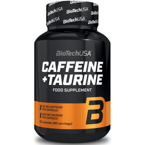 Передтренувальний комплекс Biotech Caffeine+Taurine 60 капсул (5999076234196) в Чернівцях