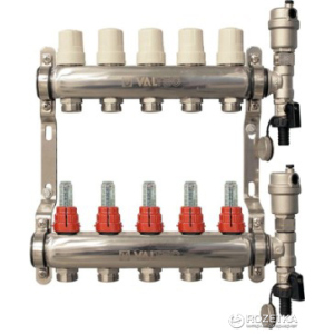 Коллекторная группа VALTEC со встроенными расходомерами в сборе 1"х 3/4" евроконус (7 вых.) (VTc.589.EMNX.0607) надежный