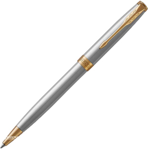 Ручка шариковая Parker Sonnet 17 Stainless Steel GT BP Черная Серебристый корпус (84 132)