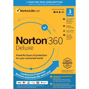 Антивирус Norton 360 Deluxe 25GB для 3 ПК на 1 год ESD-электронный ключ в конверте (21409592) ТОП в Черновцах
