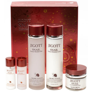 Набір для обличчя Jigott Snail Moisture Skin Care 3 set з муцином антивікової равлики (8809541281259) рейтинг