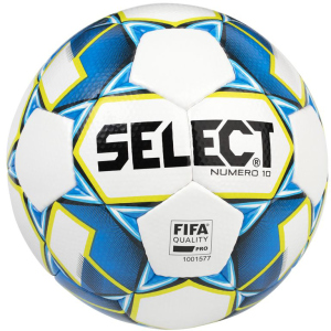 Мяч футбольный Select Numero 10 Fifa (015) №5 White-Blue (5703543200771) ТОП в Черновцах