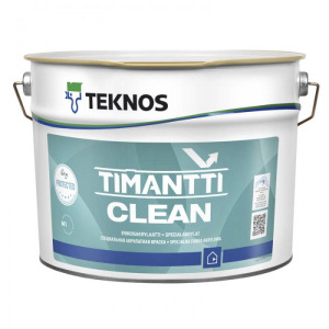 Водорозчинна фарба для стін та стелі Teknos Timantti Clean, 9 л краща модель в Чернівцях