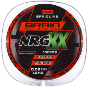 Шнур Brain NRG 8X sinking 200 м 0.08 мм 7.2 кг Коричневий (18582087) краща модель в Чернівцях