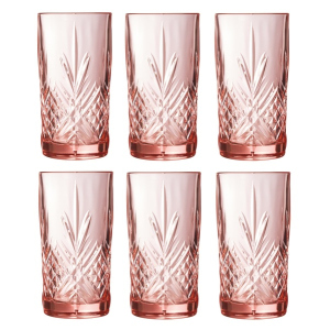 Набір високих склянок Luminarc Зальцбург Pink 6 шт х 380 мл (P9166/1) ТОП в Чернівцях