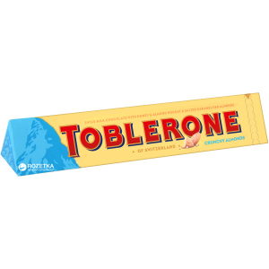 Упаковка шоколаду Toblerone Молочний з хрустким мигдалем 100 г х 20 шт (7622300710620) в Чернівцях