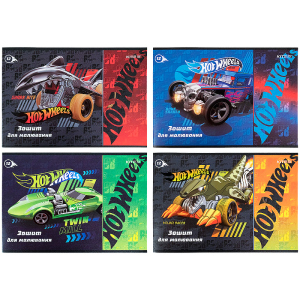 Набор тетрадей для рисования Kite Hot Wheels скоба 12 листов 20 шт 4 дизайна (HW21-241) в Черновцах