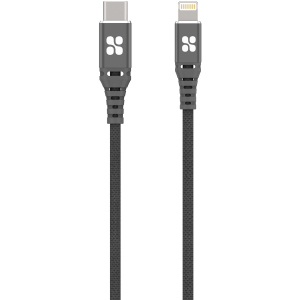 Кабель Promate PowerCord Type-C - Lightning 1.2 м Grey (powercord.grey) лучшая модель в Черновцах