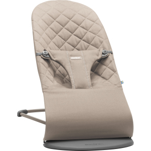 Крісло-шезлонг Baby Bjorn Balance Sand Grey Cotton Сірий (6017) краща модель в Чернівцях