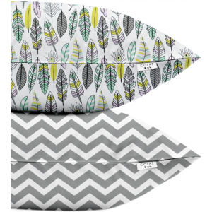 хороша модель Набір наволочок Cosas Бязь Set Pillow Fether ZigZag 40х60 см 2 шт Grey (4822052024935)