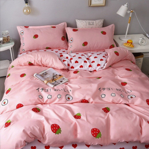 Комплект постельного белья MirSon Бязь Premium 17-0469 Fun strawberries Семейный 160x220 (2200003336443) ТОП в Черновцах