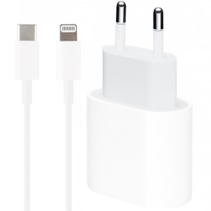 Сетевое зарядное устройство Foxconn для Iphone 11/12 Pro Max 18W и Кабель USB-C to Lightining Foxconn 1 м White лучшая модель в Черновцах