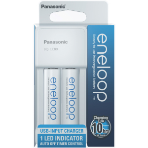 Зарядное устройство Panasonic Compact Charger USB+ Eneloop 2AA 1900 mAh NI-MH (K-KJ80MCC20USB) ТОП в Черновцах