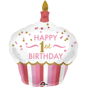 Шарик воздушный Amscan 1st Birthday Cupcake Girl P40 73x91 см (3452201)