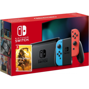 Nintendo Switch Neon Blue-Red (Upgraded version) + Гра Mortal Kombat 11 (російська версія) краща модель в Чернівцях