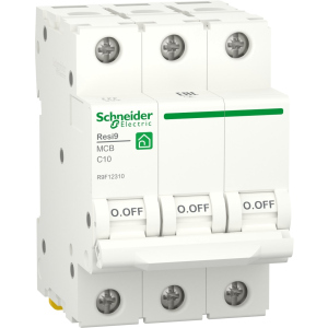 Автоматический выключатель Schneider Electric RESI9 10 А, 3P, кривая С, 6кА в Черновцах