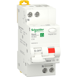 Дифференциальный автоматический выключатель Schneider Electric RESI9 16 А, 30 мА, 1P + N, 6кA, кривая С, тип А ТОП в Черновцах