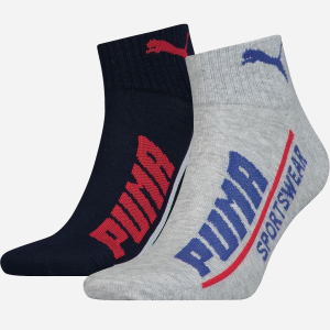 Набір шкарпеток Puma Men Logo Quarter 2p 102002001-023 39-42 р 2 пари Темно-синій/Сірий (8718824798714)