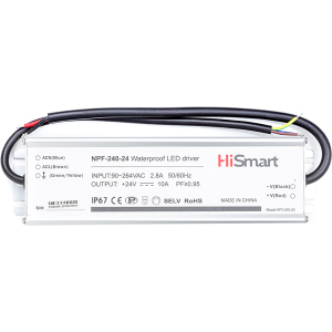 Блок питания HiSmart 24V 10A 240W PFC IP67 (NPF-240-24) ТОП в Черновцах