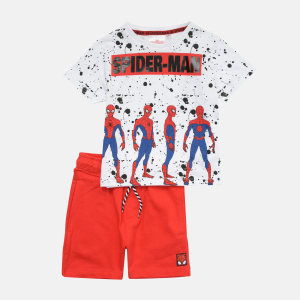 Комплект (футболка + шорти) Disney Spiderman UE1057 98 см Білий (3609084858100) краща модель в Чернівцях