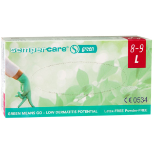 Перчатки медицинские смотровые нитриловые Igar Sempercare Green нестерильные неопудреные L 200 шт (9001570534873) в Черновцах