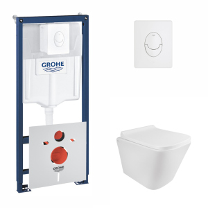 Набор инсталляция 4 в 1 Grohe Rapid SL 38722001 + унитаз с сиденьем Qtap Tern QT1733052ERW лучшая модель в Черновцах