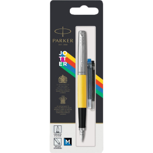 Ручка перова Parker Jotter 17 Plastic Yellow CT FP M блістер (15 316)