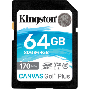 Kingston SDXC 64GB Canvas Go! Plus Class 10 UHS-I U3 V30 (SDG3/64GB) лучшая модель в Черновцах