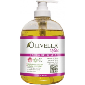 Жидкое мыло для лица и тела на основе оливкового масла Olivella Фиалка 500 мл (764412260246) ТОП в Черновцах