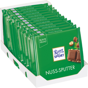 Упаковка молочного шоколада Ritter Sport с лесными орехами 12 шт х 100 г (4000417222602)