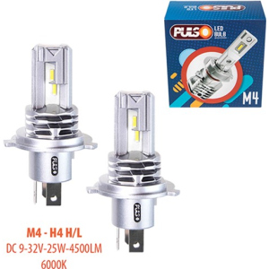 Автолампы Pulso M4-H4-H/L/LED-chips CREE/9-32v/2x25w/4500Lm/6000K (M4-H4) в Черновцах